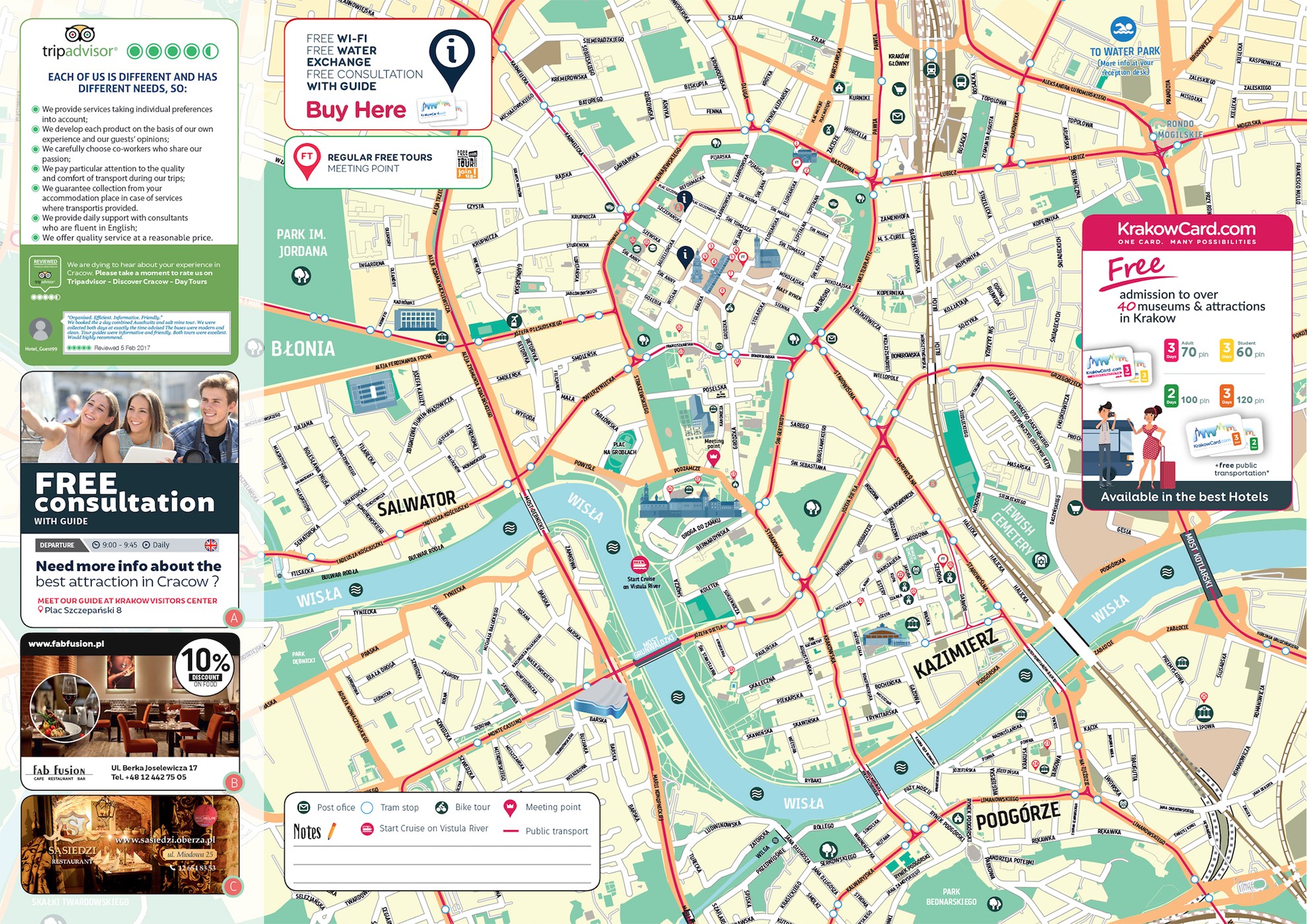 Krakow Old Town Views And Facts With Printable Map