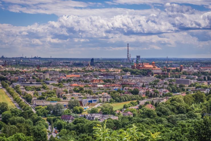Panoramic view from Pilsudski Mound Panoramic view from Pilsudski Mound