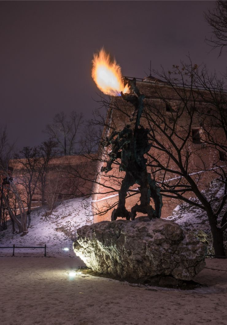 Bronze monument Wawel dragon
