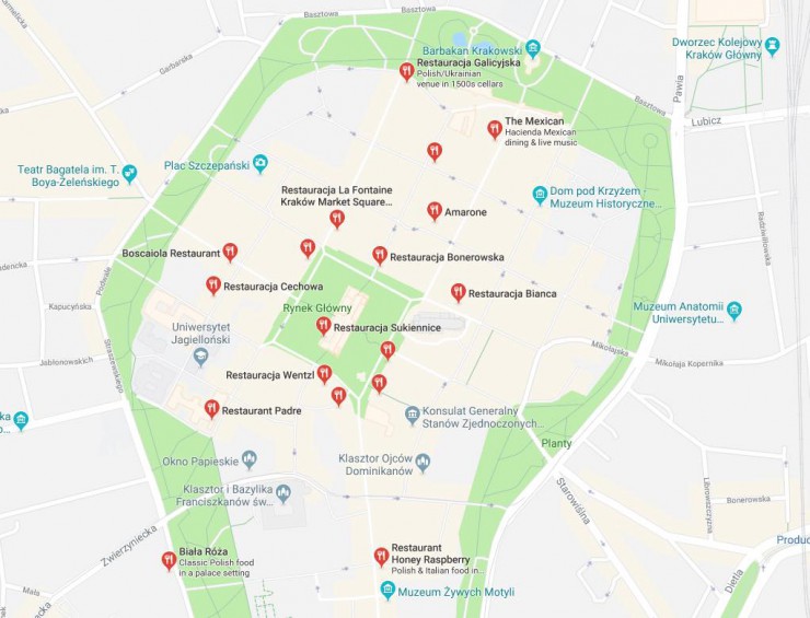 krakow-restaurants-map
