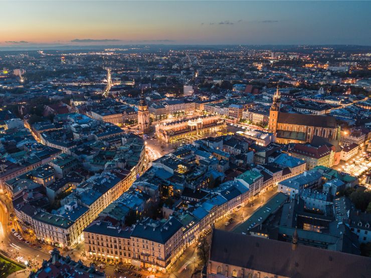 Krakow at night