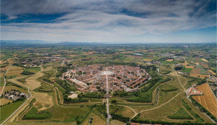 Palmanova city panoramic aerial view